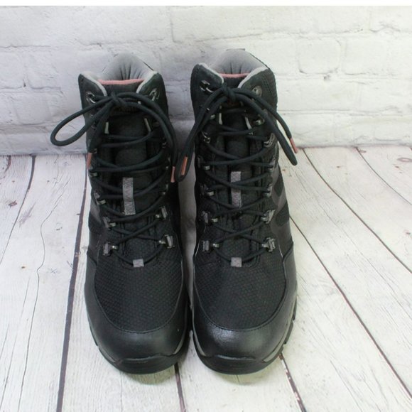 LL Bean Black Leather Waterproof Insulated Ankle Hiking Boots Size 11 M - Picture 5 of 9
